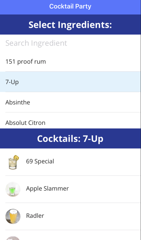 Cocktail List